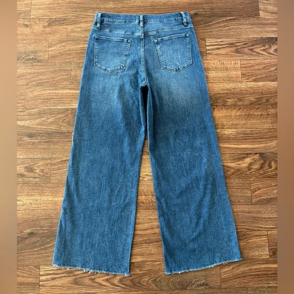FRAME Le Slim Raw Hem Palazzo Jeans in Crossings